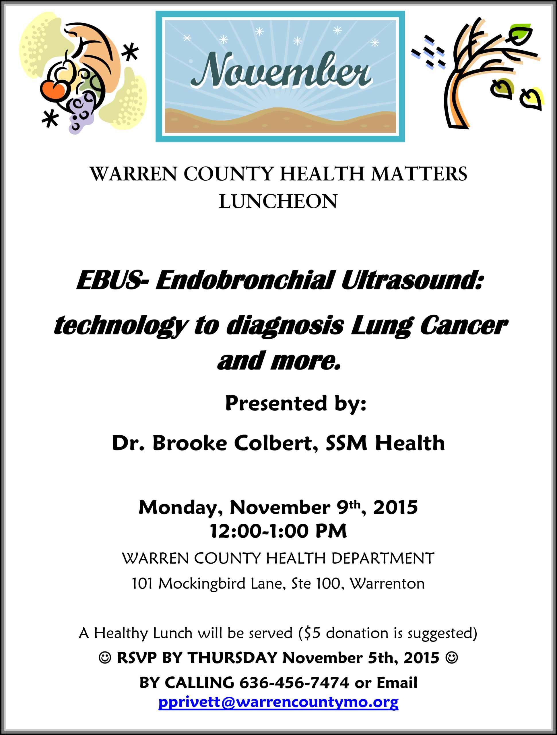 Read more about the article Warren County Health Matters Luncheon – NOVEMBER 2015