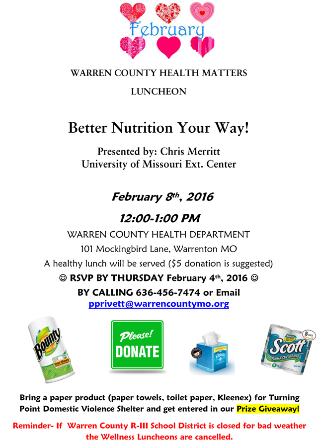 Read more about the article Warren County Health Matters Luncheon – FEBRUARY 2016