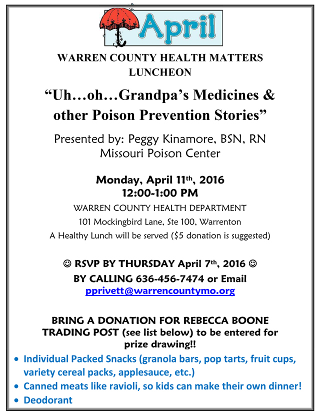 Read more about the article Warren County Health Matters Luncheon – APRIL 2016