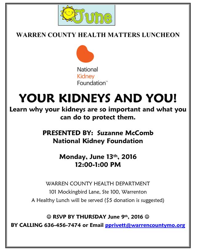 Read more about the article Warren County Health Matters Luncheon – JUNE 2016