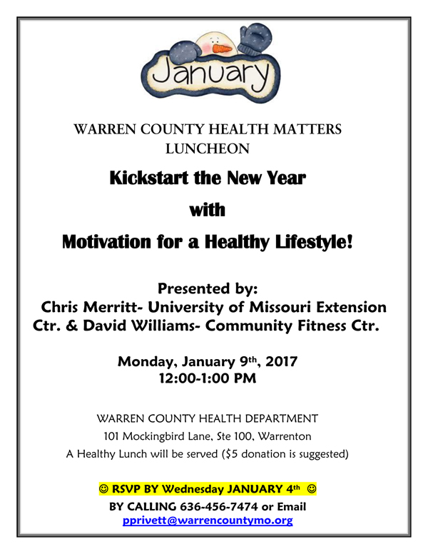 Read more about the article Warren County Health Matters Luncheon – JANUARY 2017