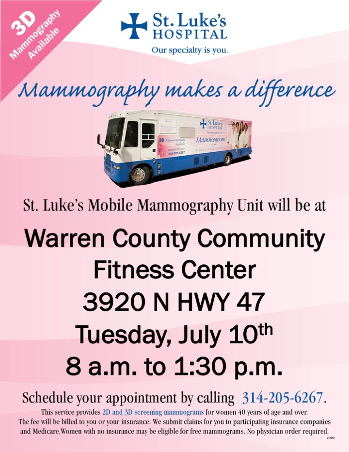 Read more about the article St. Luke’s Mobile Mammography Unit – July 10th
