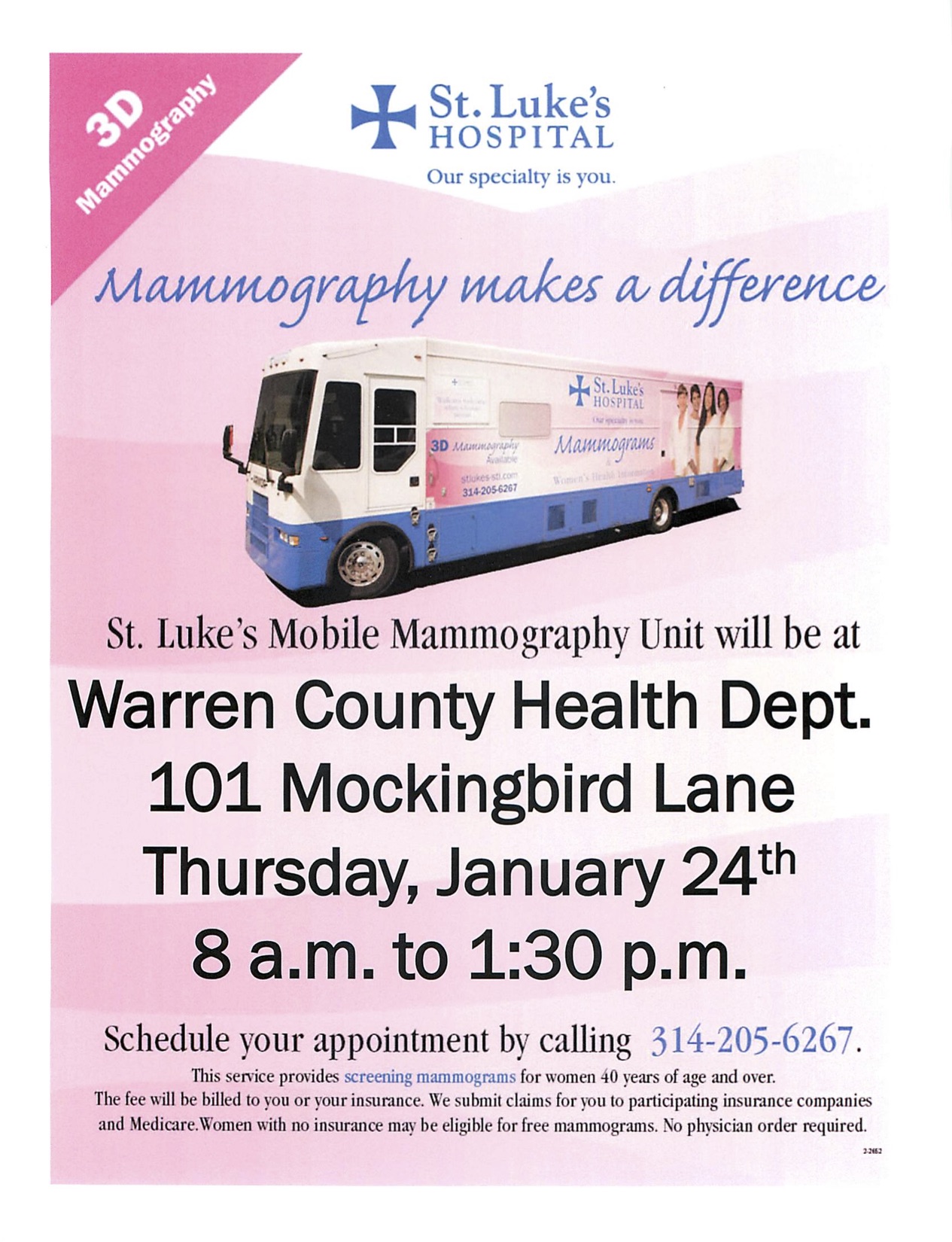 Read more about the article St. Luke’s Mobile Mammography Van – January 24th