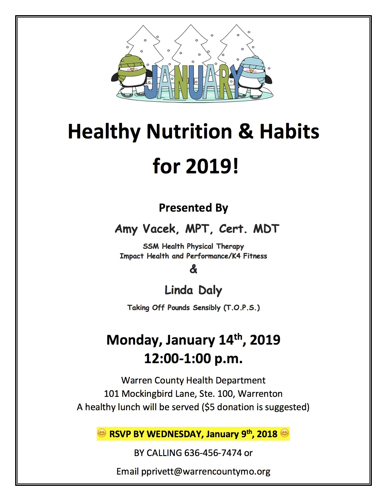 Read more about the article Warren County Health Department Wellness Luncheon January 2019