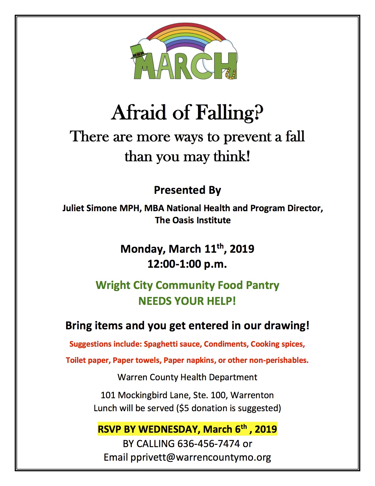 Read more about the article Warren County Health Department Wellness Luncheon March 2019