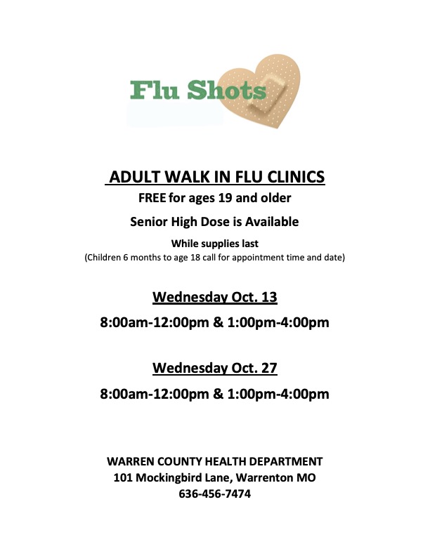 Read more about the article October Adult Walk in Flu Clinics