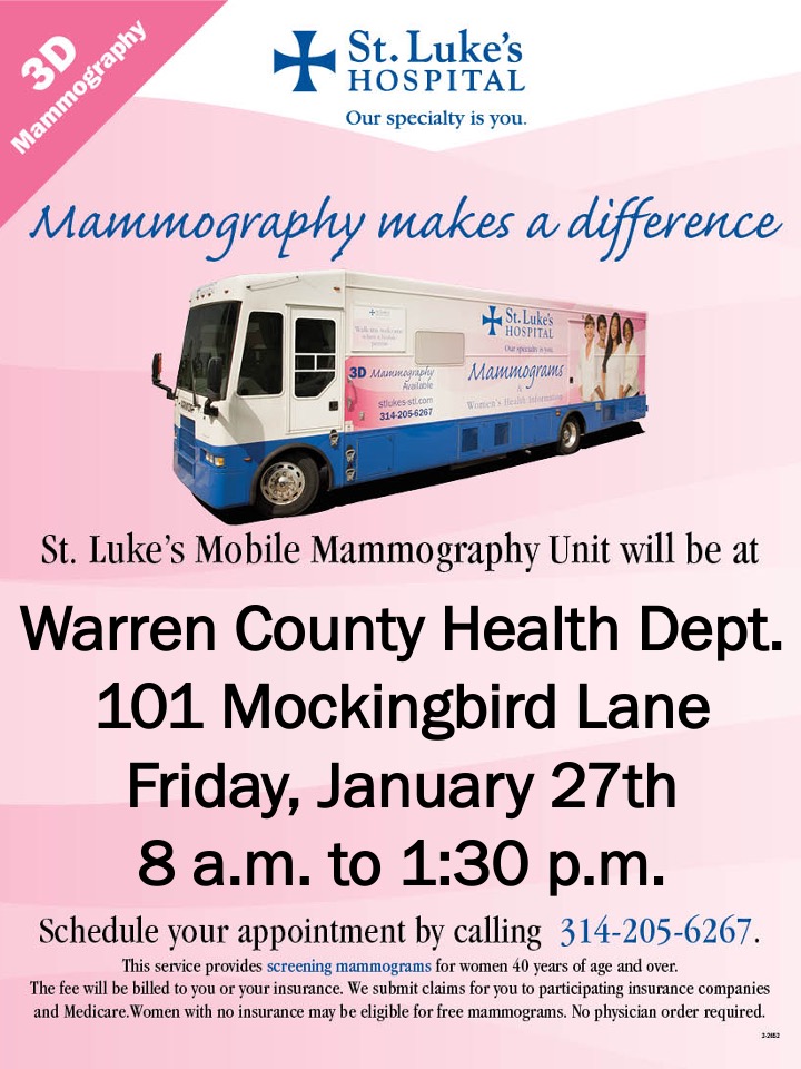 Read more about the article St. Luke’s Mobile Mammography Van – January 27th