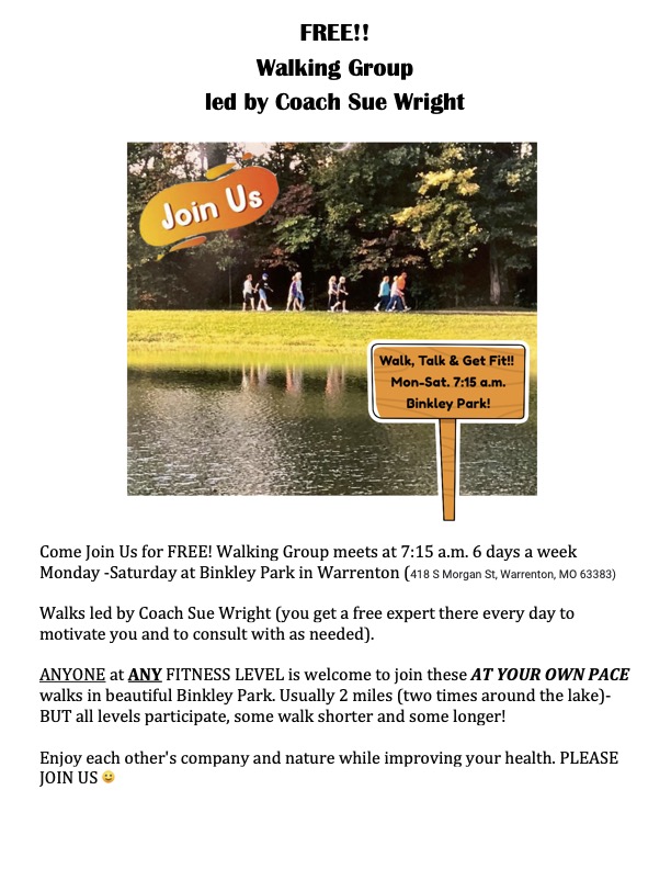 Read more about the article Walking Group Led by Coach Sue Wright