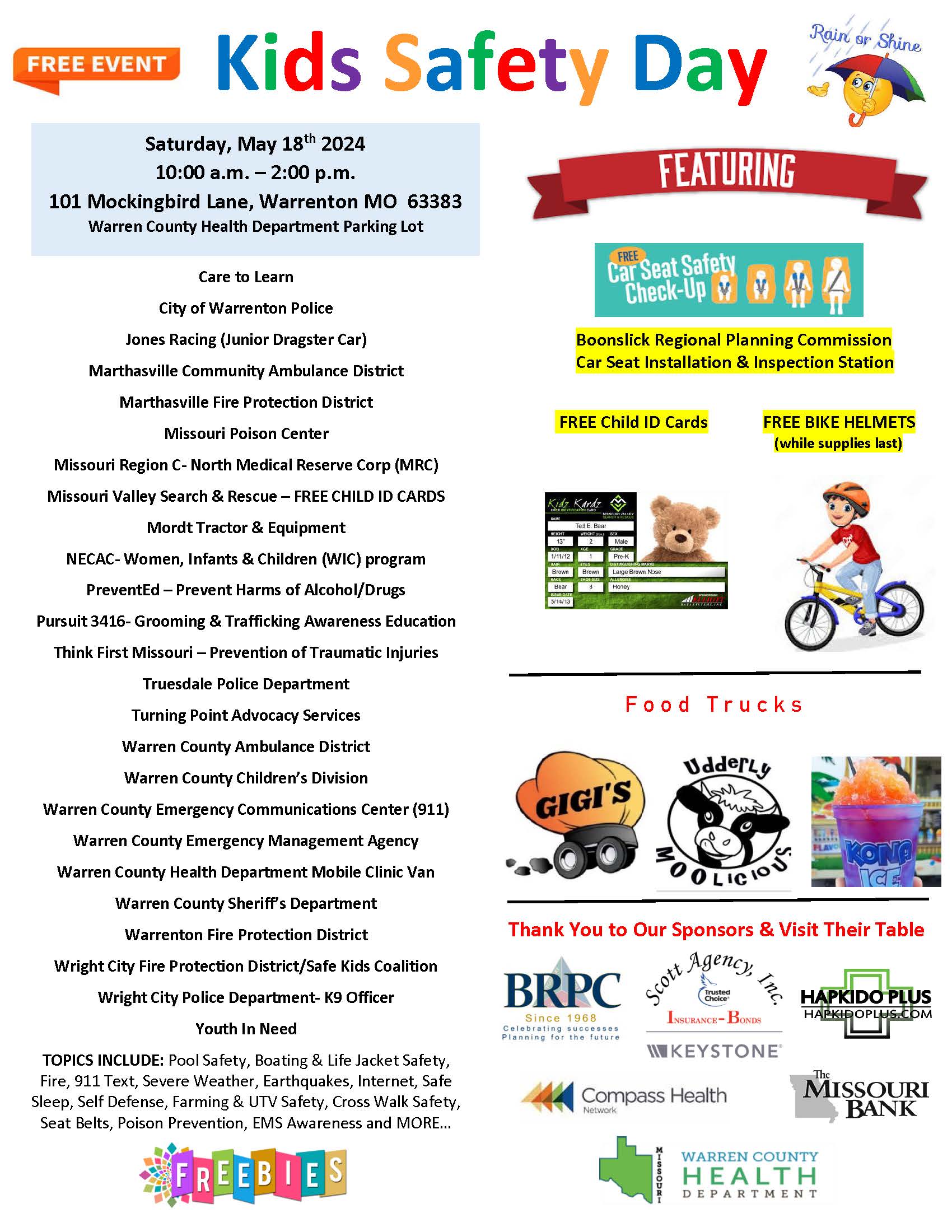 You are currently viewing Kids Safety Day Event!  May 18th