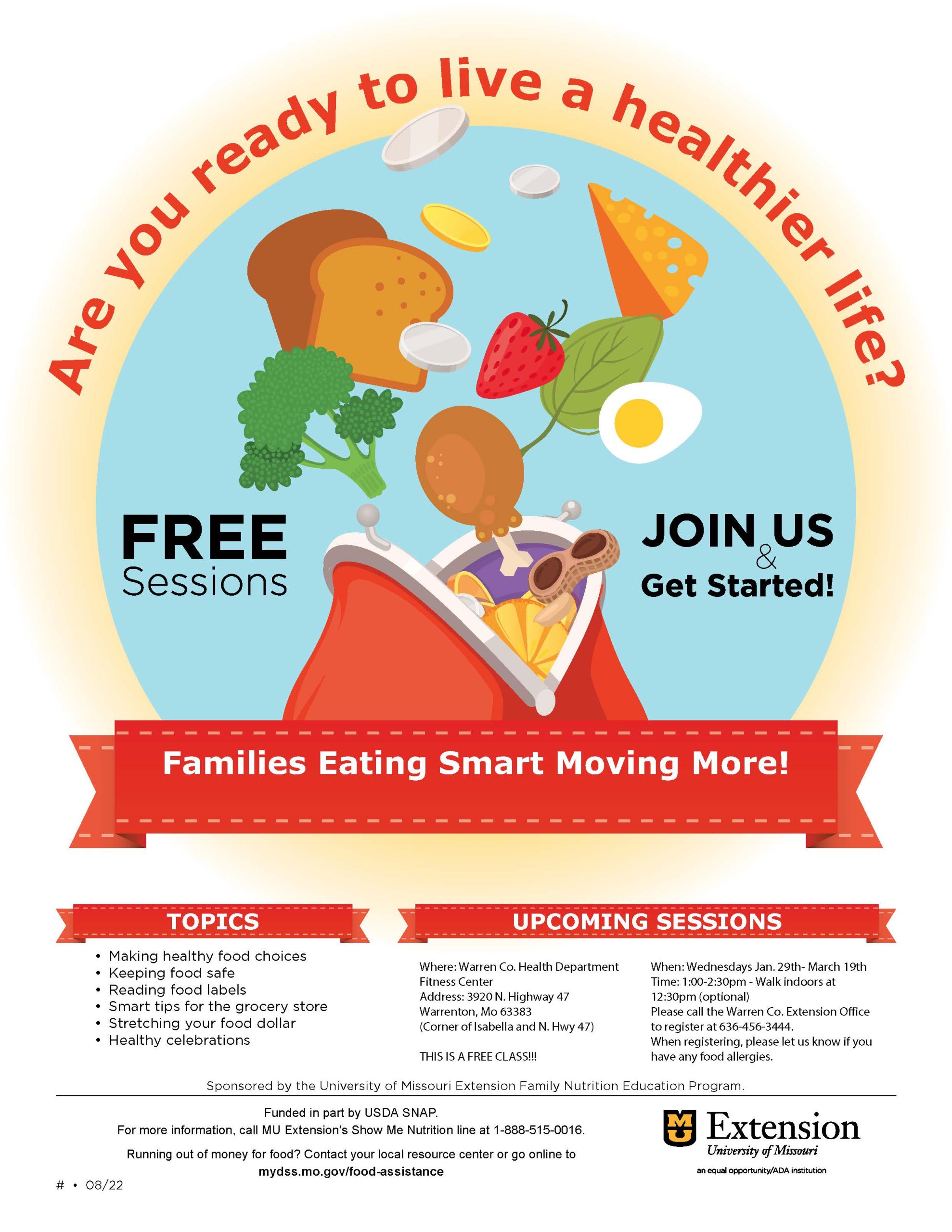 Read more about the article New Eating Smart, Moving More Class FREE at Fitness Center
