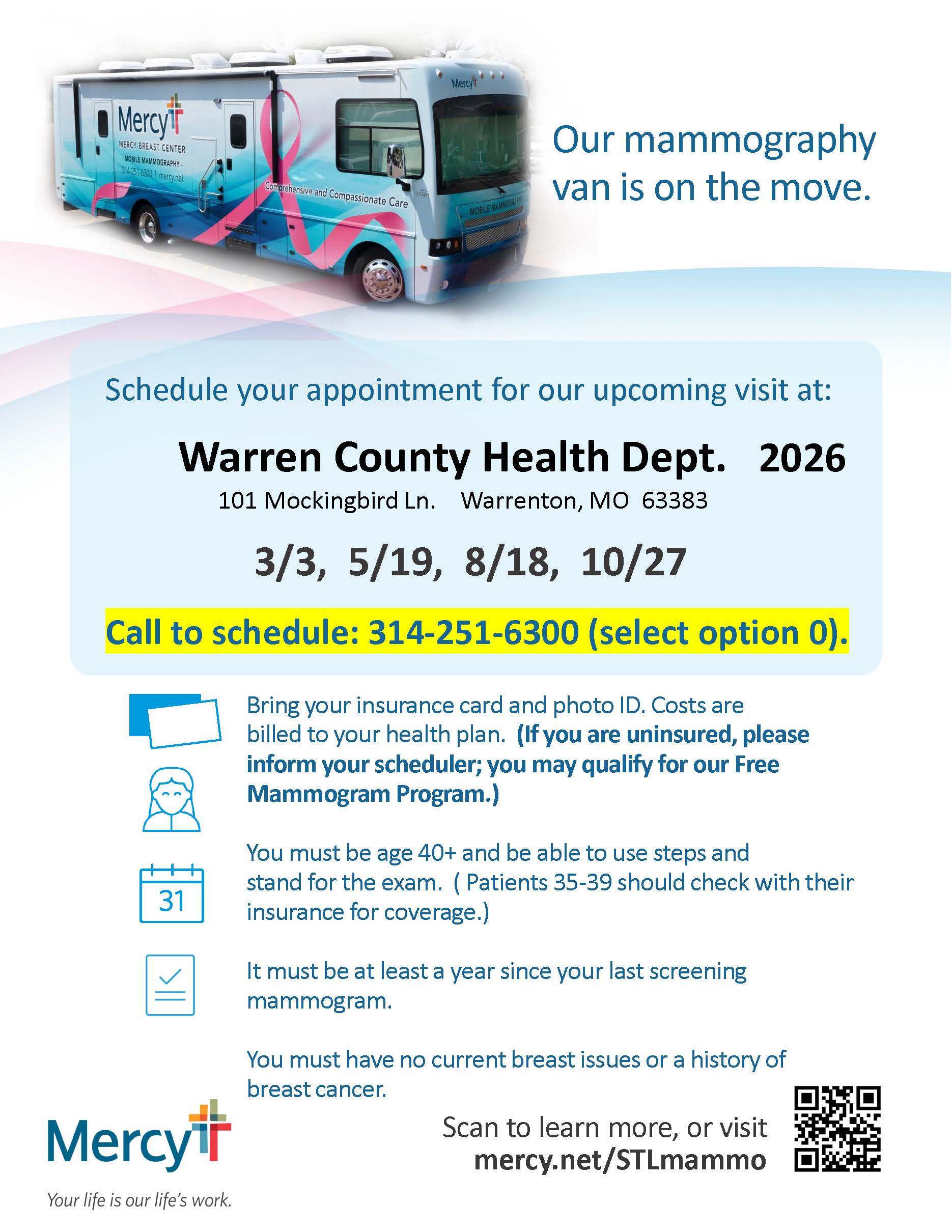 Read more about the article Full 2026 Mammogram Schedule!