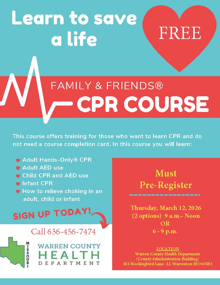 FREE CPR Class-  Family & Friends American Heart Association- March & April