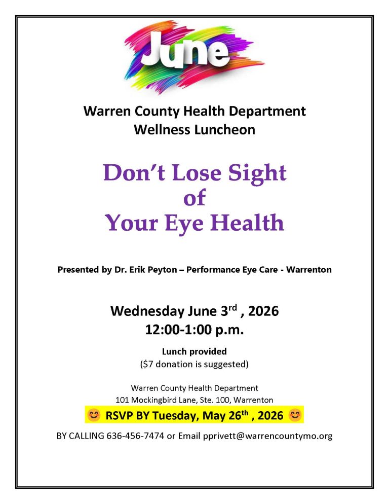 June 3rd Wellness Luncheon RSVP by May 26th