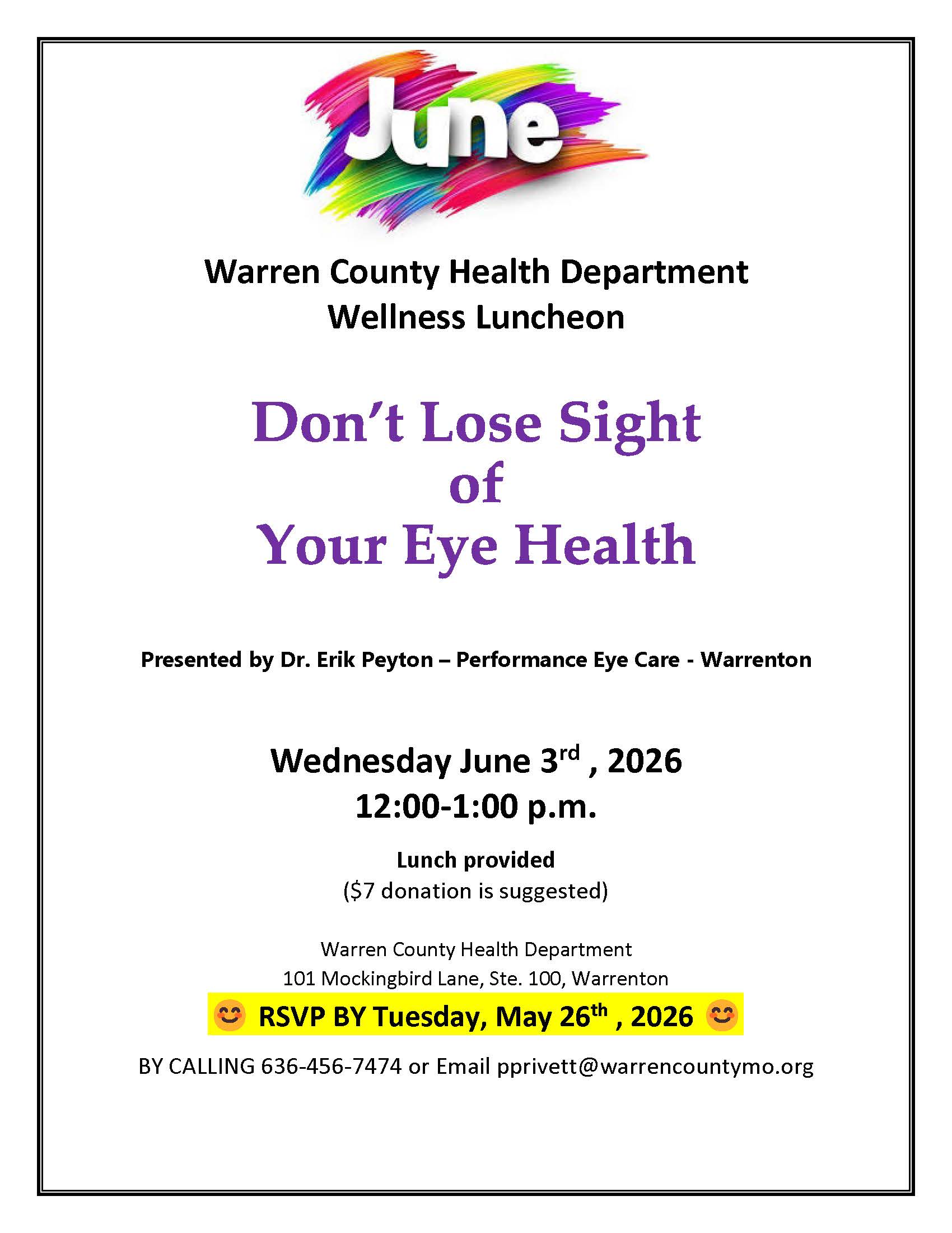You are currently viewing June 3rd Wellness Luncheon RSVP by May 26th